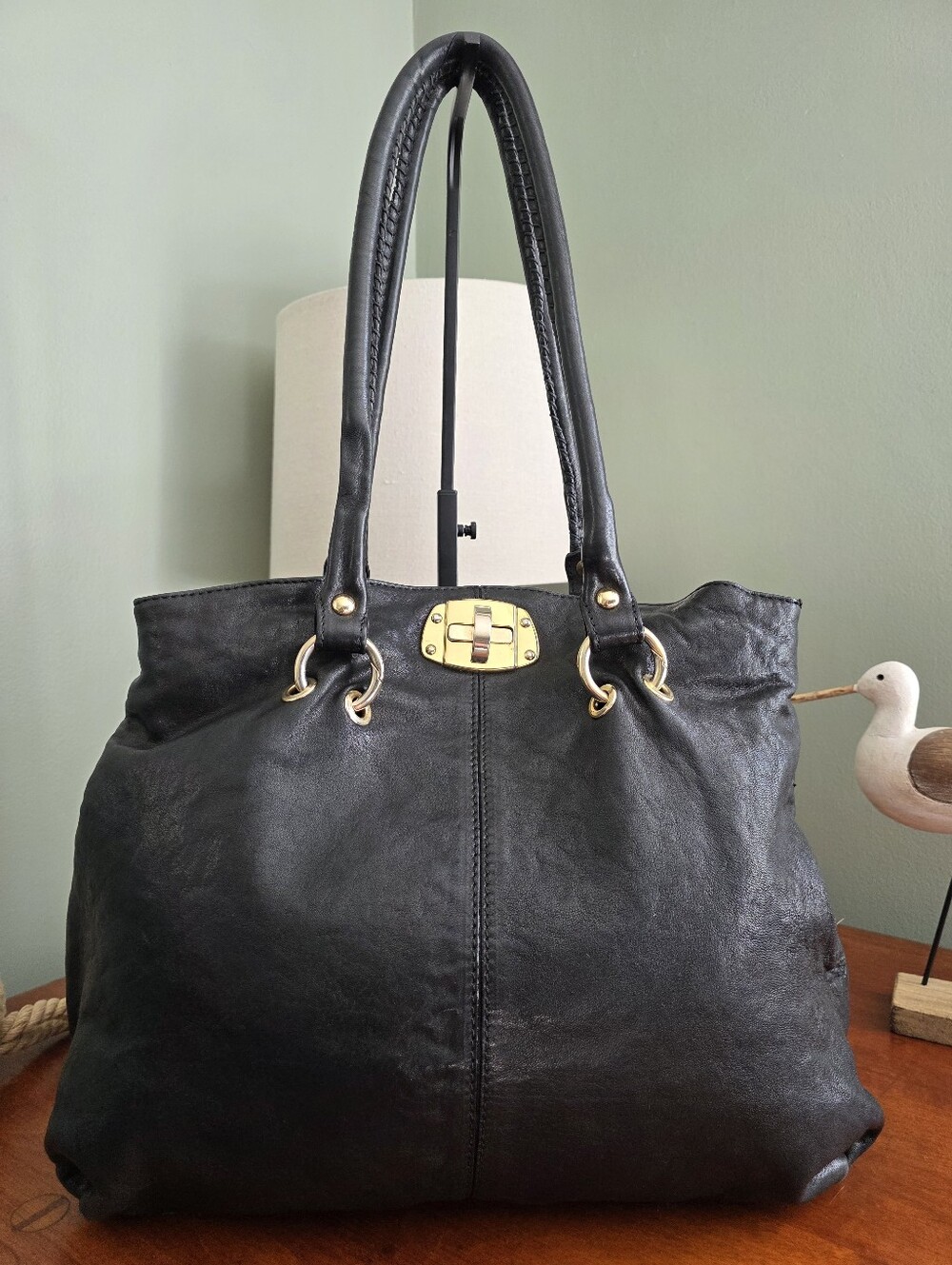 Paolo Masi Leopard Calf Hair Black Leather Shoulder Bag Made in Italy Y2K - Picture 3 of 16
